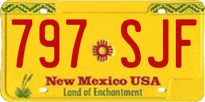 NM license plate 797SJF
