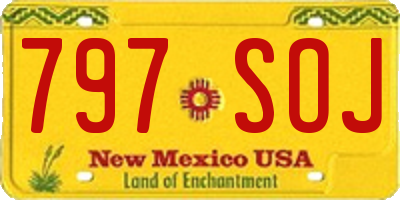 NM license plate 797SOJ