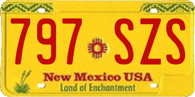 NM license plate 797SZS