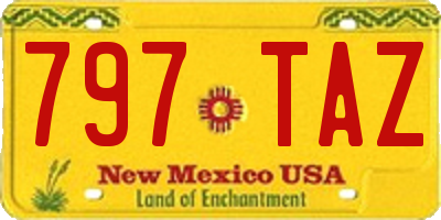 NM license plate 797TAZ