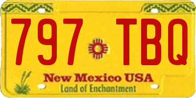 NM license plate 797TBQ