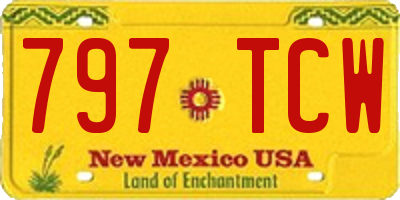 NM license plate 797TCW