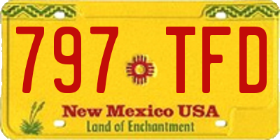 NM license plate 797TFD