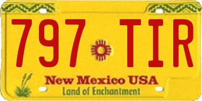 NM license plate 797TIR