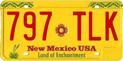 NM license plate 797TLK