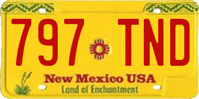 NM license plate 797TND