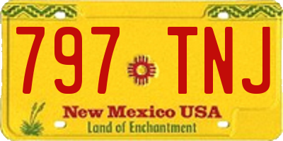NM license plate 797TNJ