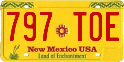 NM license plate 797TOE