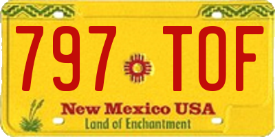 NM license plate 797TOF