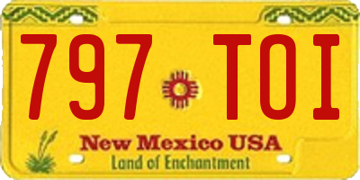 NM license plate 797TOI