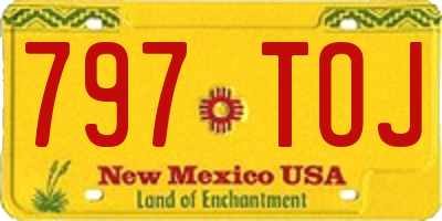 NM license plate 797TOJ