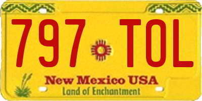NM license plate 797TOL