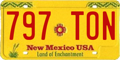 NM license plate 797TON