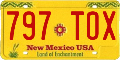NM license plate 797TOX