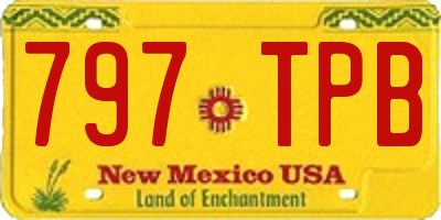 NM license plate 797TPB