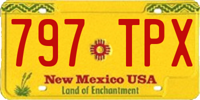 NM license plate 797TPX