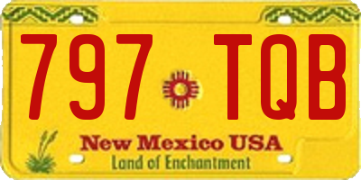 NM license plate 797TQB