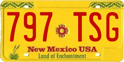 NM license plate 797TSG