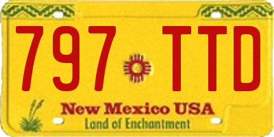 NM license plate 797TTD