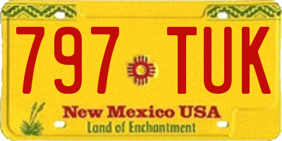 NM license plate 797TUK