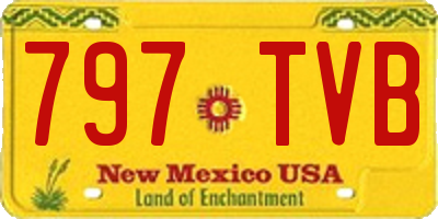 NM license plate 797TVB