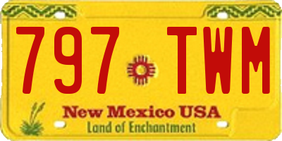NM license plate 797TWM
