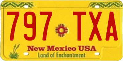 NM license plate 797TXA