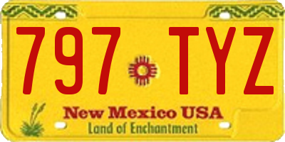 NM license plate 797TYZ