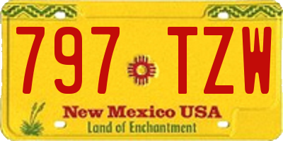 NM license plate 797TZW