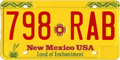 NM license plate 798RAB