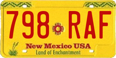 NM license plate 798RAF