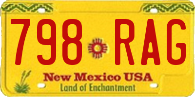 NM license plate 798RAG