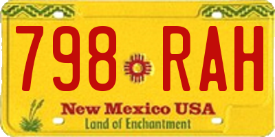 NM license plate 798RAH