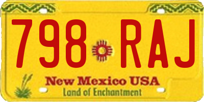 NM license plate 798RAJ