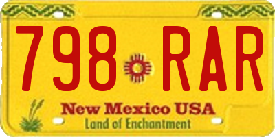 NM license plate 798RAR