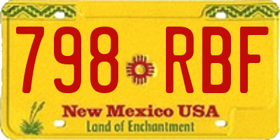 NM license plate 798RBF