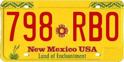 NM license plate 798RBO