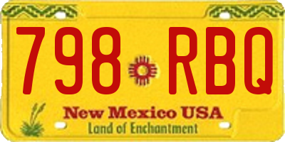 NM license plate 798RBQ