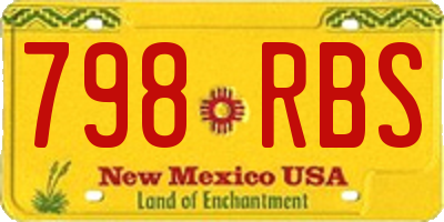 NM license plate 798RBS