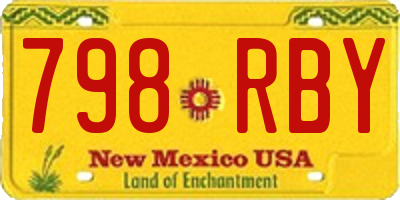 NM license plate 798RBY