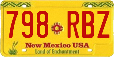 NM license plate 798RBZ