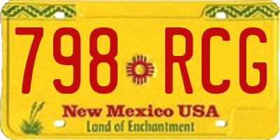 NM license plate 798RCG