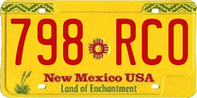 NM license plate 798RCO