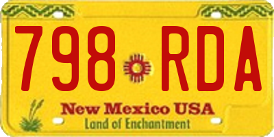 NM license plate 798RDA
