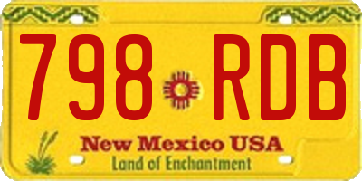 NM license plate 798RDB