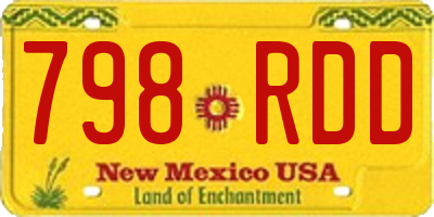 NM license plate 798RDD