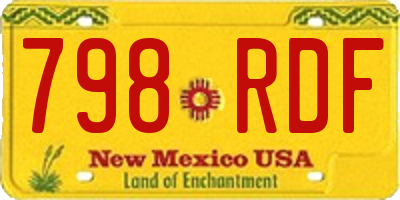 NM license plate 798RDF