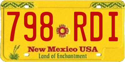 NM license plate 798RDI
