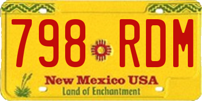 NM license plate 798RDM