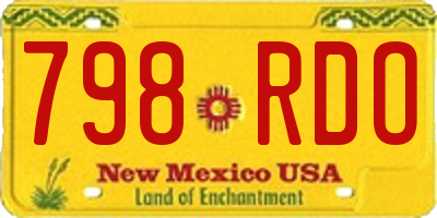 NM license plate 798RDO